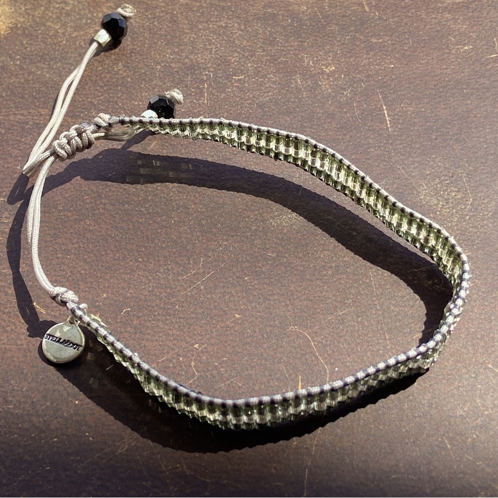 Simple grey and white beaded Stella & Dot Bracelet.
